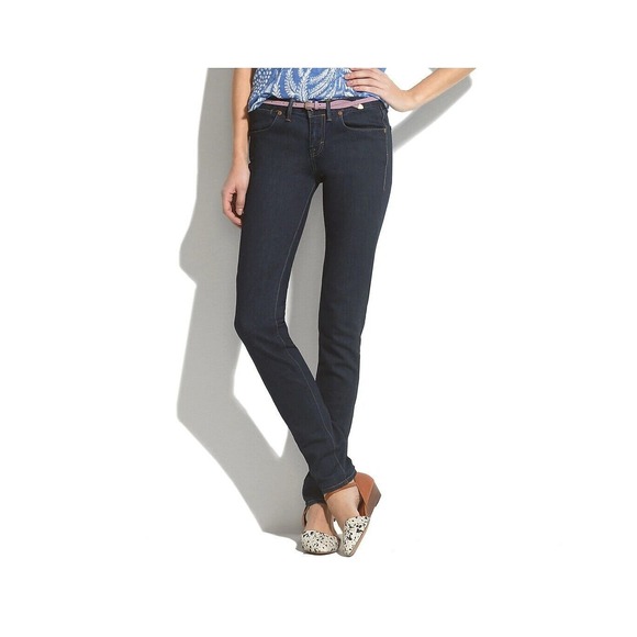 Madewell High Rise Skinny Jeans Dark Wash Denim Classic Style Size 26 - Picture 2 of 10